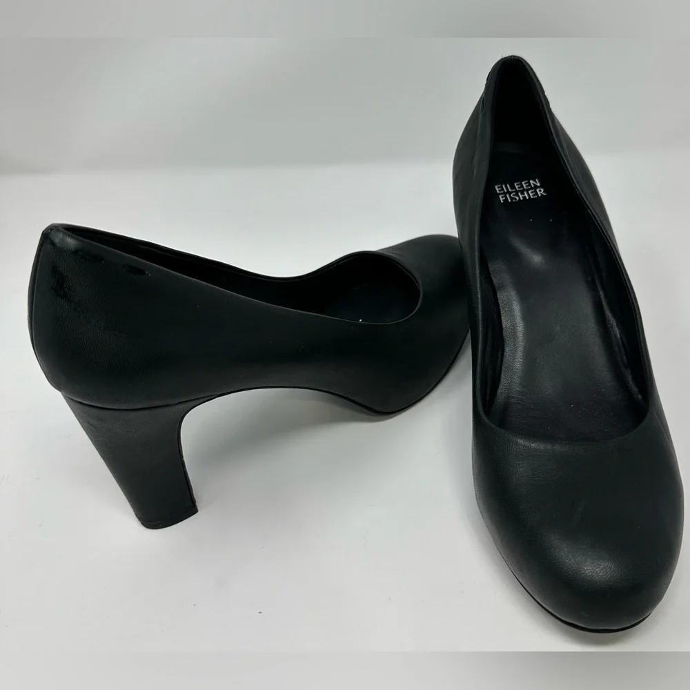 Eileen Fisher Black‎ Leather 3.5